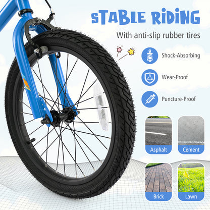 18 Inch Kids Bike LED Lighted Adjustable with Training Wheels for 4-8 Years Old Kids-18 inches, Navy Kids Bike at Gallery Canada