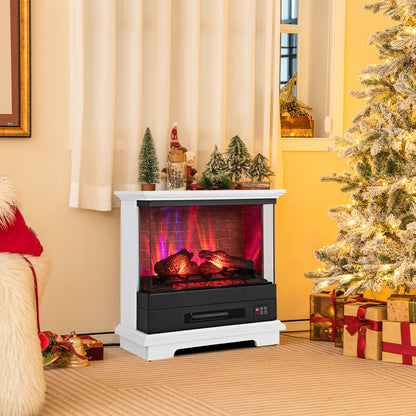 27 Inch Freestanding Fireplace with Remote Control, White Fireplaces at Gallery Canada