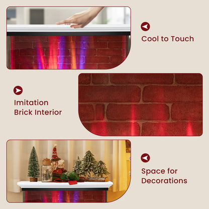 27 Inch Freestanding Fireplace, Remote Control, White Fireplaces at Gallery Canada