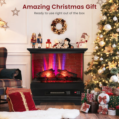 27 Inch Freestanding Fireplace, Remote Control, Black Fireplaces at Gallery Canada