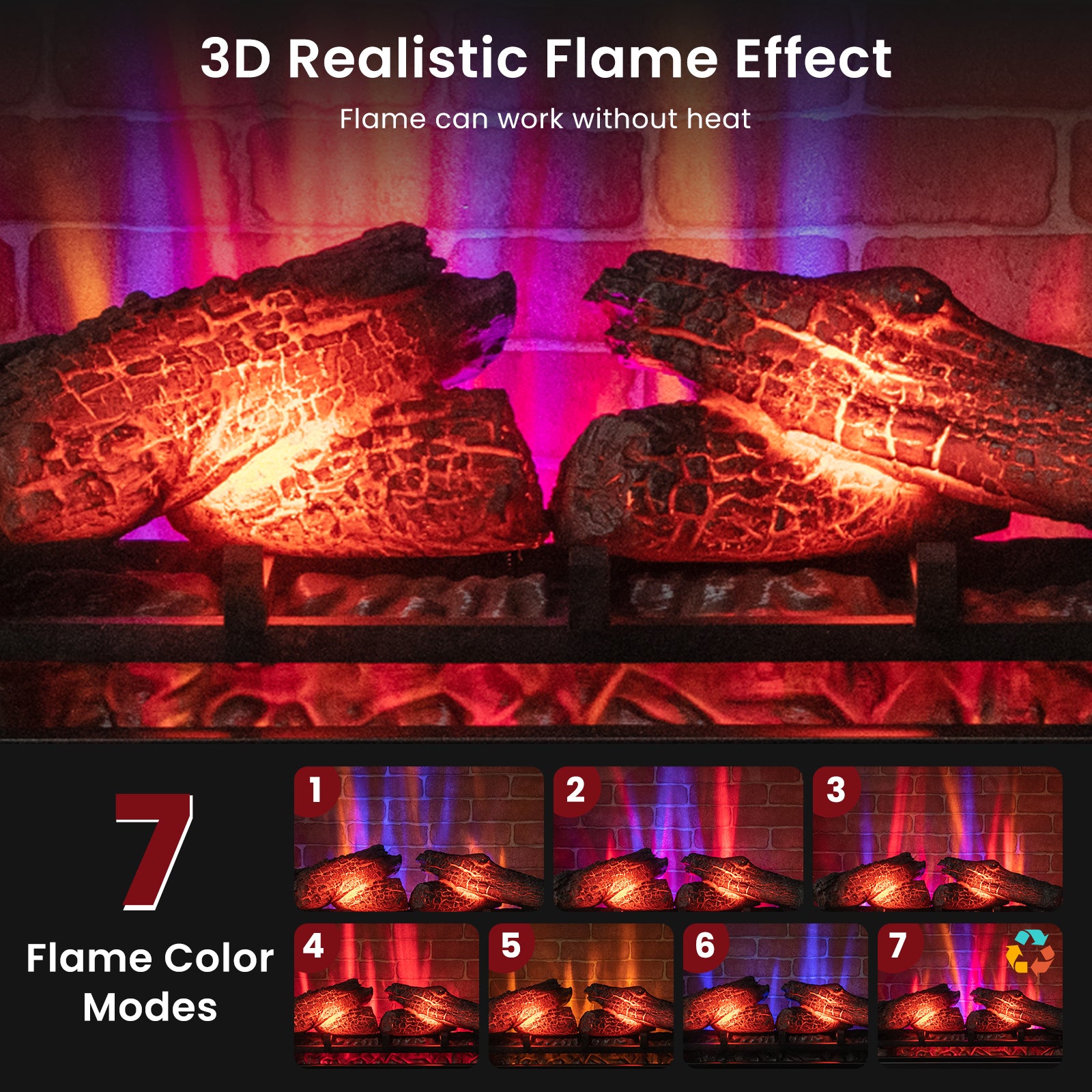 27 Inch Freestanding Fireplace, Remote Control, Black Fireplaces at Gallery Canada