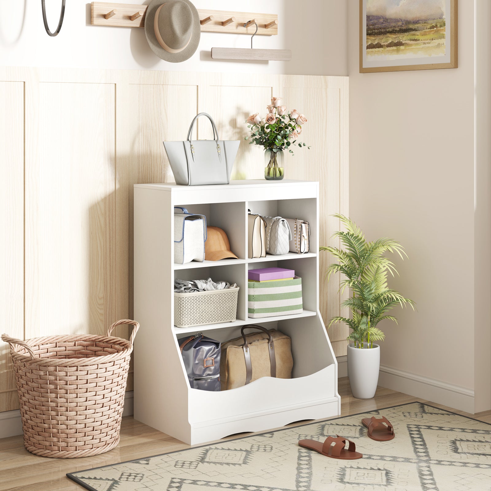 3-Tier Children's Bookcase Toy Storage Cabinet, White Kids Storage at Gallery Canada