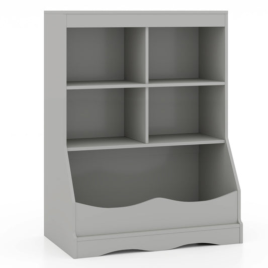 3-Tier Children's Bookcase Toy Storage Cabinet, Gray