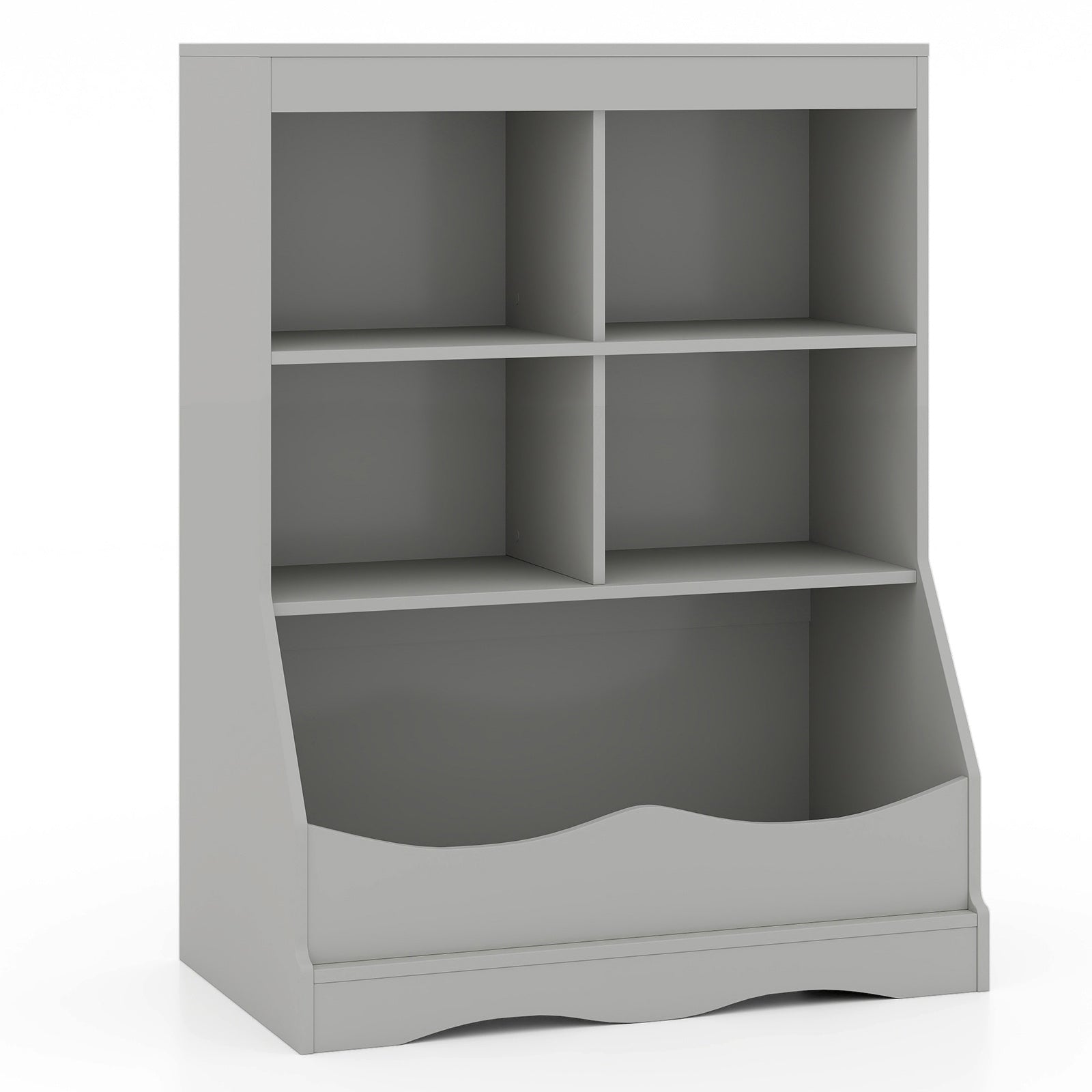 3-Tier Children's Multi-Functional Bookcase Toy Storage Bin Floor Cabinet, Gray Kids Storage Gray at Gallery Canada