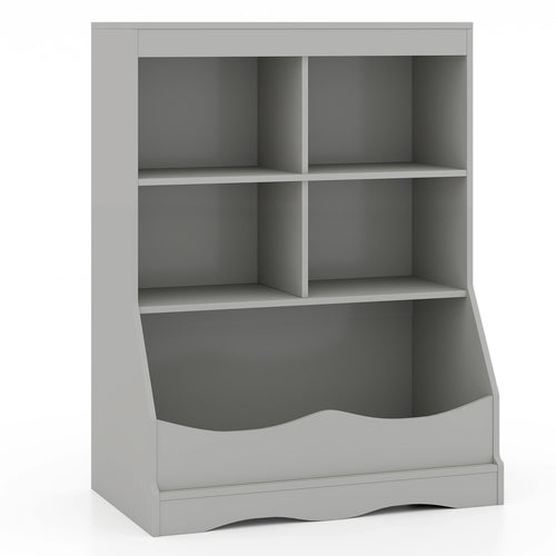3-Tier Children's Bookcase Toy Storage Cabinet, Gray