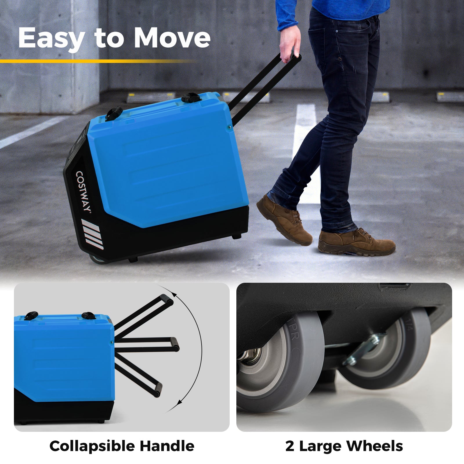 Commercial Dehumidifier With Pump, 190 PPD, Blue Dehumidifiers at Gallery Canada