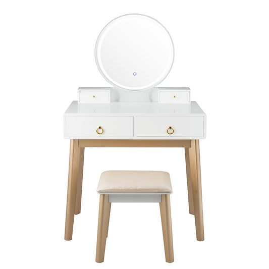 Makeup Vanity Table With Lighting, White