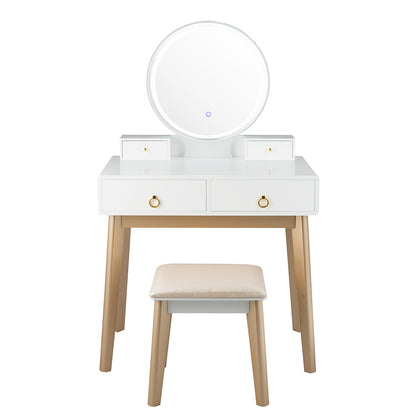 Set 3 Makeup Vanity Table Color Lighting Jewelry Divider Dressing Table, White Makeup Vanities White at Gallery Canada