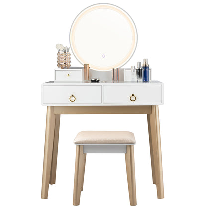 Set 3 Makeup Vanity Table Color Lighting Jewelry Divider Dressing Table, White Makeup Vanities at Gallery Canada