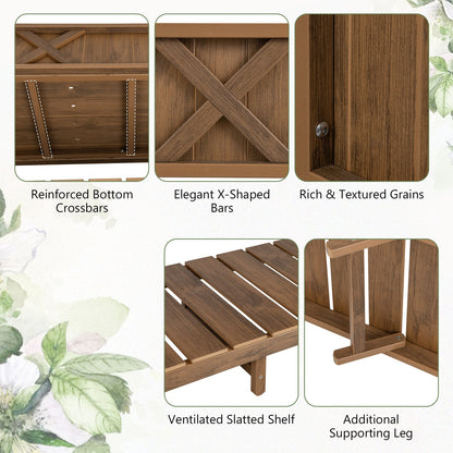Poly Wood Elevated Planter Box With Storage Shelf, Coffee Raised Garden Beds at Gallery Canada