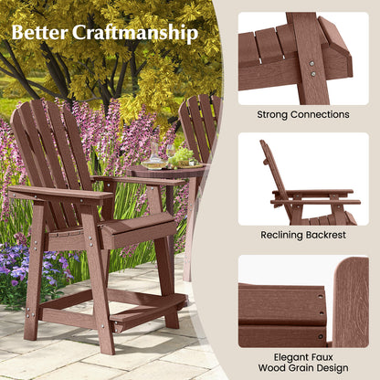 HDPE Patio Chair with Armrest and Footrest for Indoor Outdoor, Coffee Adirondack Chairs at Gallery Canada