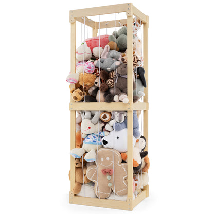 300L Large Stuffed Animal Storage with Open Top and Elastic Cords, Natural Kids Storage at Gallery Canada