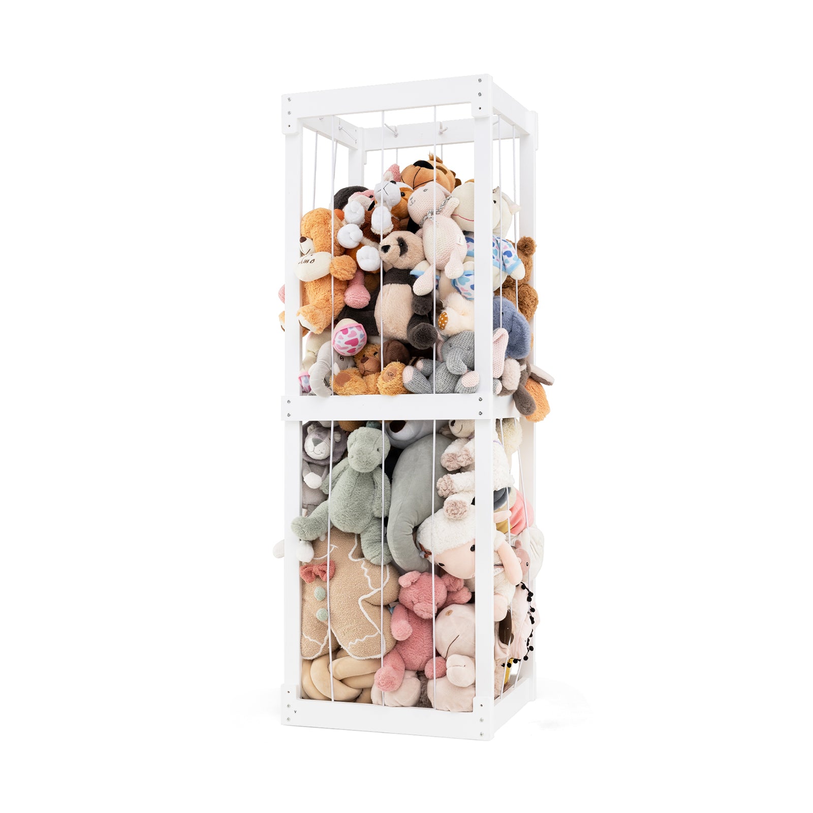 300L Large Stuffed Animal Storage with Open Top and Elastic Cords, White Kids Storage at Gallery Canada