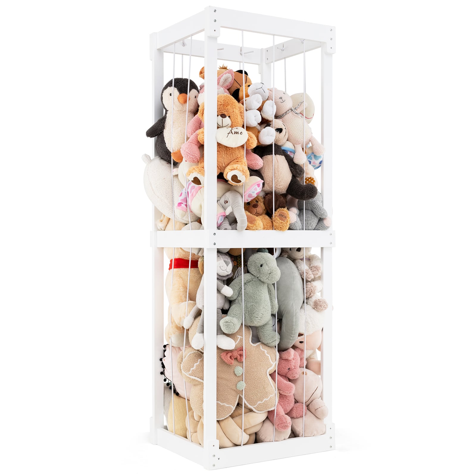 Large Stuffed Animal Storage, 300L, Open Top with Elastic Cords, White Kids Storage White at Gallery Canada