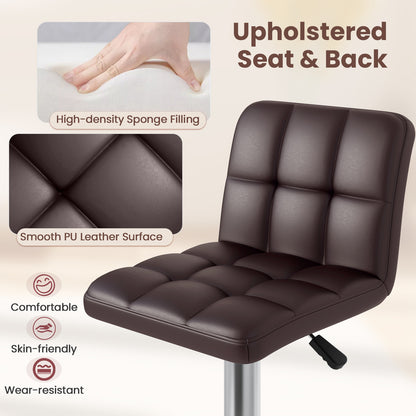 Modern Bat Stools Set of 2 with Back and Heavy-duty Metal Base and Footrest, Brown Bar Stools at Gallery Canada