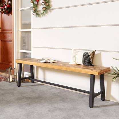 63 Inch 3-Person Acacia Patio Wood Outdoor Backless Bench, Set of 1 Outdoor Benches at Gallery Canada