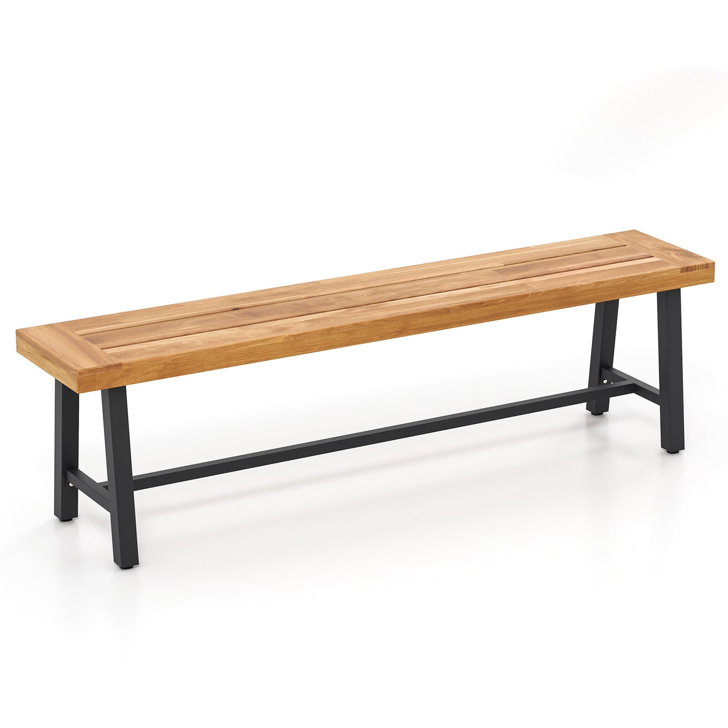 63 Inch 3-Person Acacia Patio Wood Outdoor Backless Bench, Set of 1 Outdoor Benches at Gallery Canada