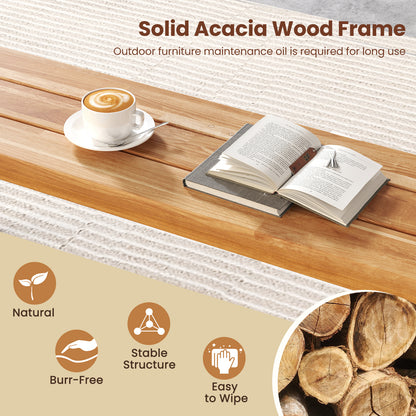 63 Inch 3-Person Acacia Patio Wood Outdoor Backless Bench, Set of 1 Outdoor Benches at Gallery Canada