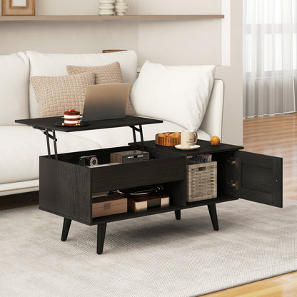 Lift Top Coffee Table with Storage and Hidden Compartment, Black Coffee Tables at Gallery Canada