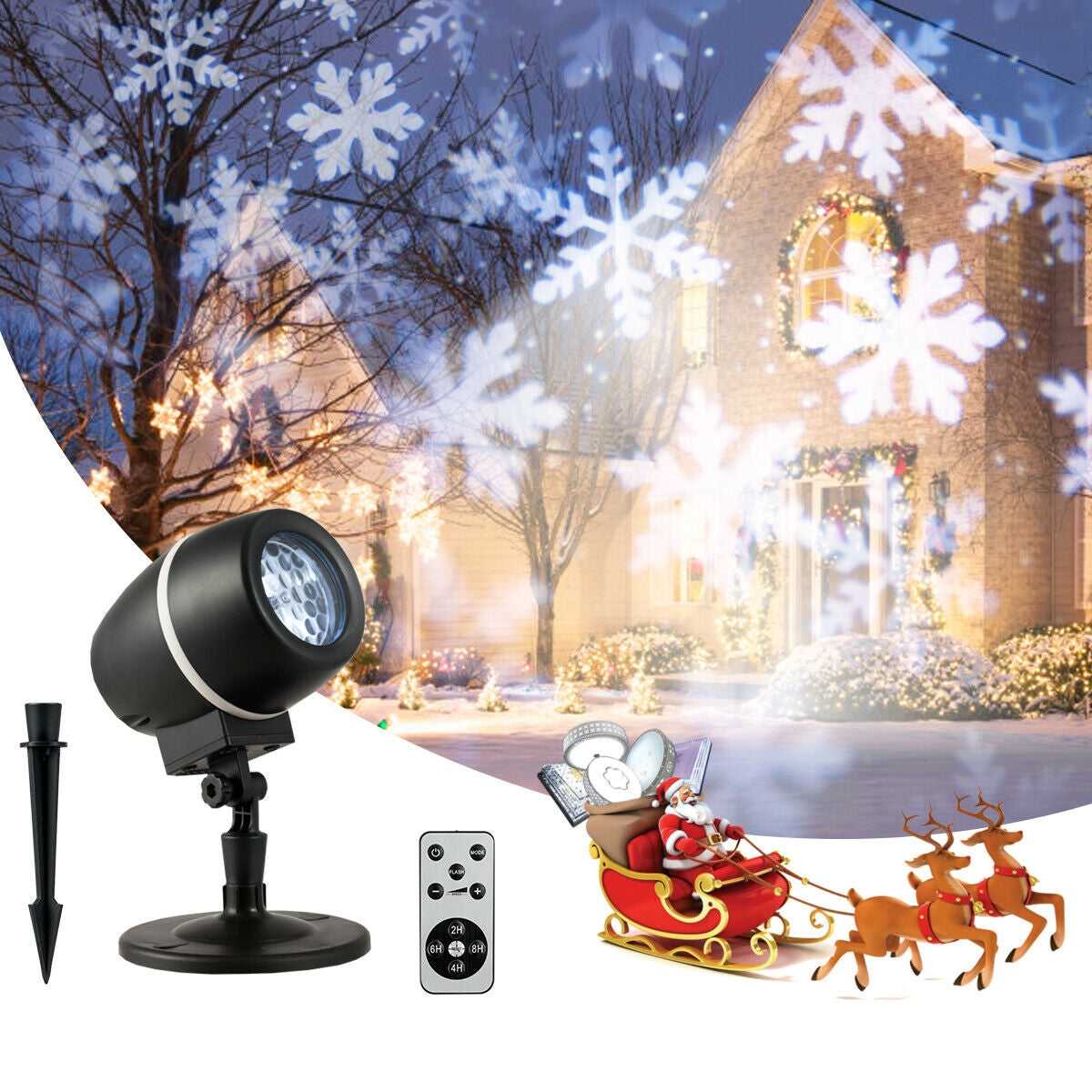 Outdoor Waterproof Christmas Snowflake LED Projector Lights, Black Christmas Decor & Accessories Black at Gallery Canada