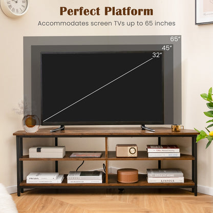 3-Tier Corner TV Stand, 65 Inches, Rustic Brown Entertainment Centers & TV Stands at Gallery Canada