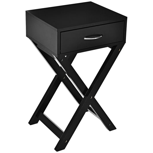 Modern X-Shape Accent Side Table, Black End & Side Tables Black at Gallery Canada