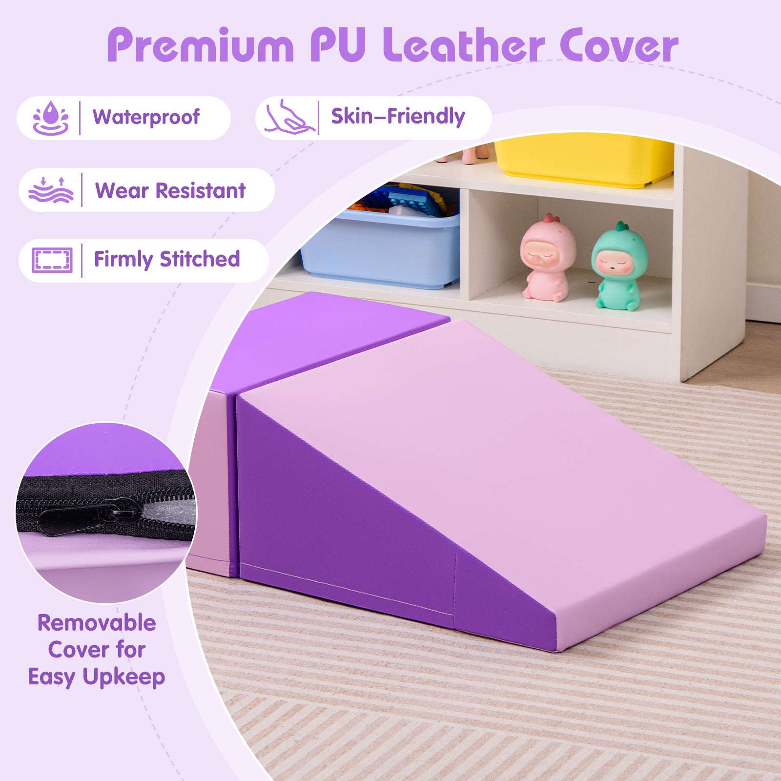 2-Piece Step and Slide Climber for Infants and Toddlers Baby Soft Play Set Foam Blocks, Purple Climbers & Slides at Gallery Canada