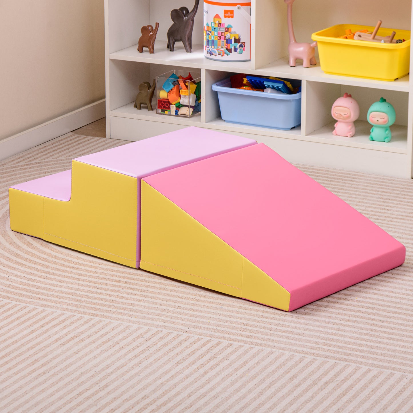 2-Piece Step and Slide Climber for Infants and Toddlers Baby Soft Play Set Foam Blocks, Yellow Climbers & Slides at Gallery Canada