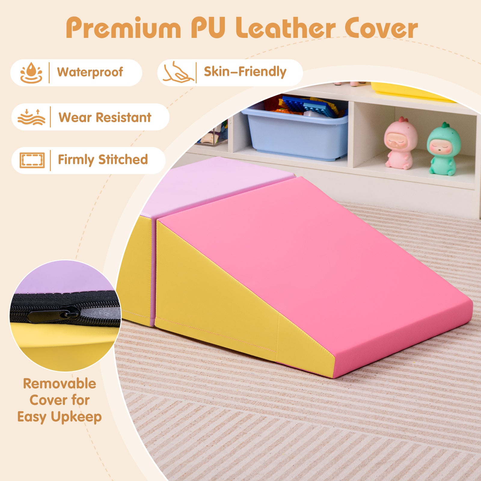 2-Piece Step and Slide Climber for Infants and Toddlers Baby Soft Play Set Foam Blocks, Yellow Climbers & Slides at Gallery Canada