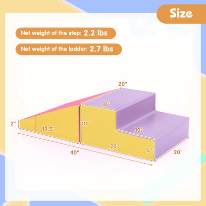 2-Piece Step and Slide Climber for Infants and Toddlers Baby Soft Play Set Foam Blocks, Yellow Climbers & Slides at Gallery Canada