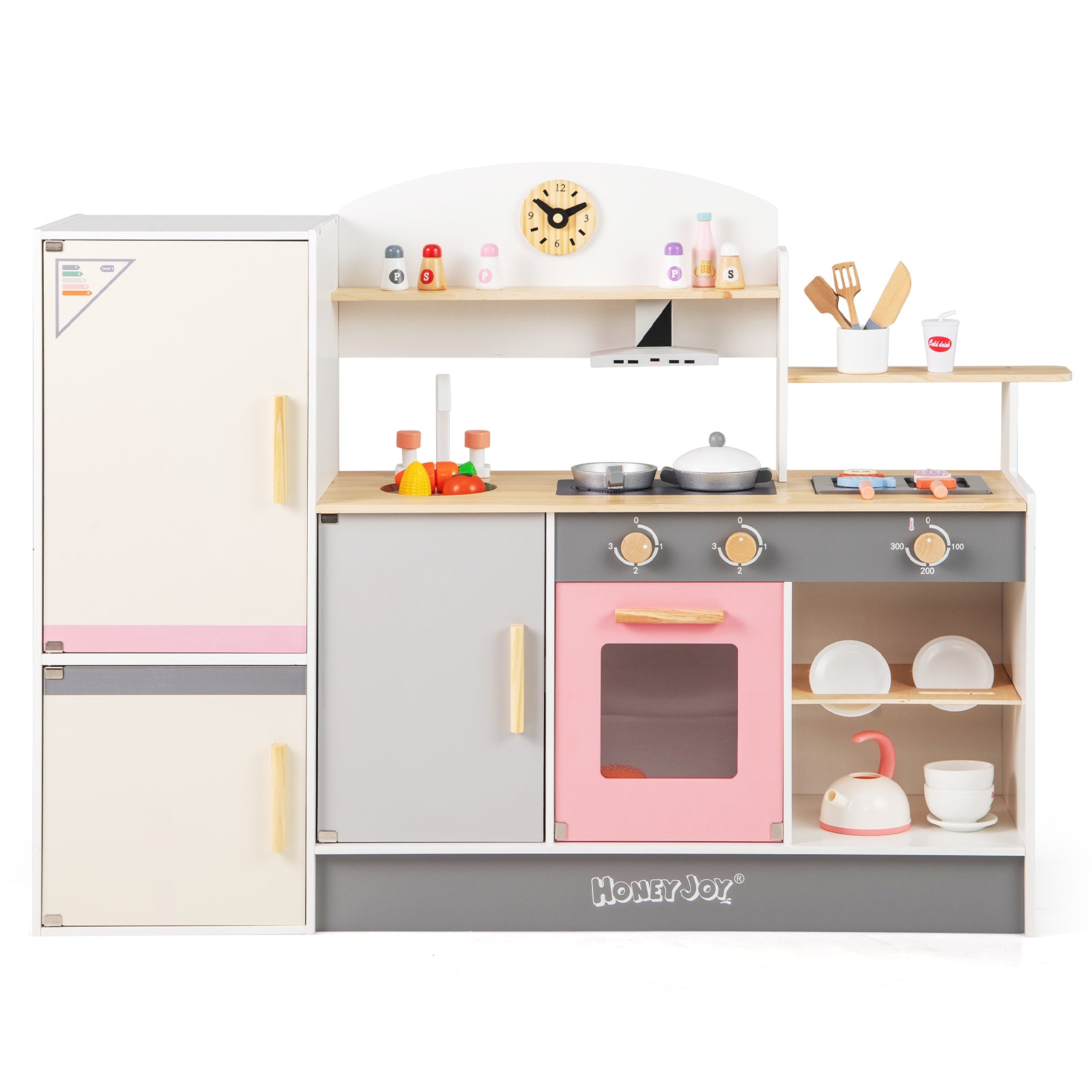 Kids Play Kitchen Set with Realistic Range Hood and Refrigerator Play Kitchen Sets at Gallery Canada