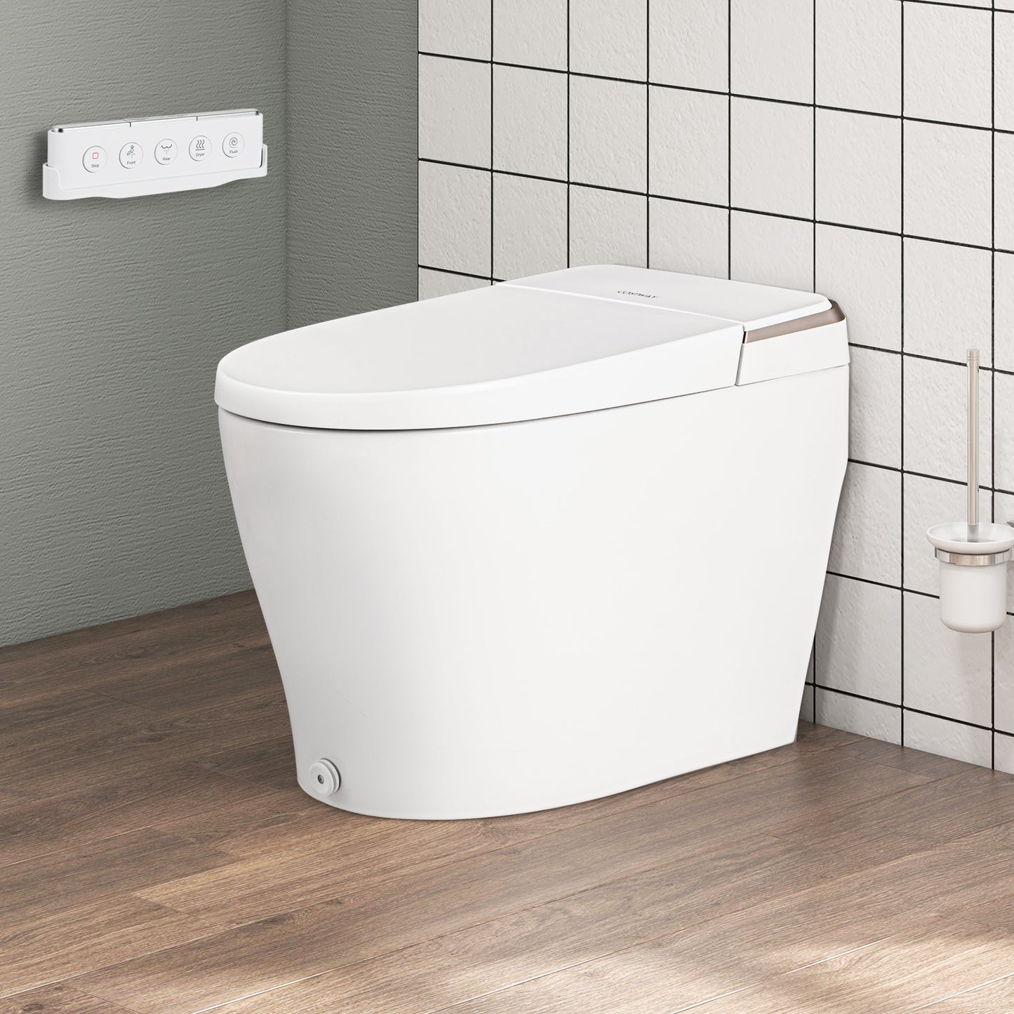 Elongated Bidet Toilet with Adjustable Heated Seat, White Toilet at Gallery Canada