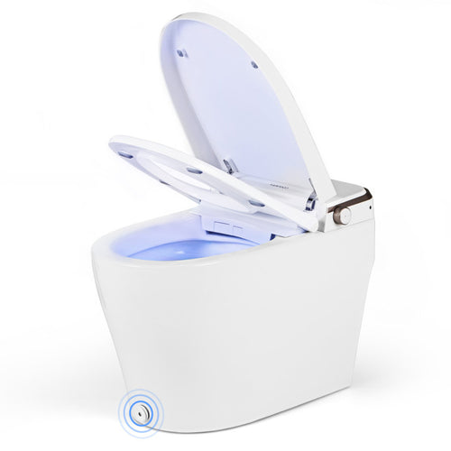 Elongated Bidet Toilet with Adjustable Heated Seat, White