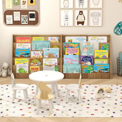 5-Tier Kids Bookshelf with Deep Compartments and Stable Baby Book Case, Natural Kids Storage at Gallery Canada