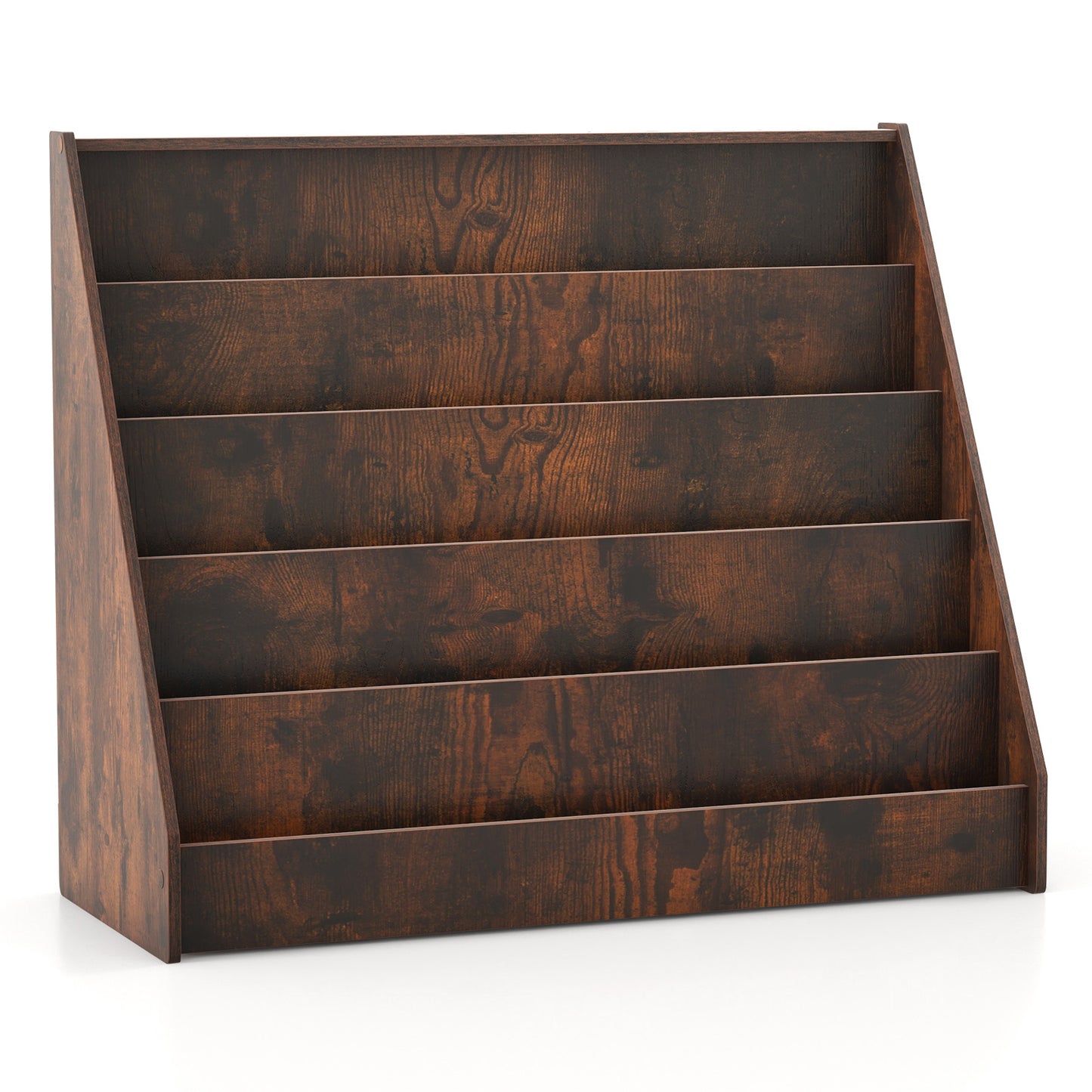 5-Tier Kids Bookshelf, Deep Compartments, Stable Book Case, Rustic Brown Kids Storage at Gallery Canada