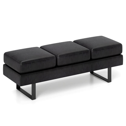 Metal Frame Waiting Room Bench, Black Shoe Racks & Storage Benches Black at Gallery Canada
