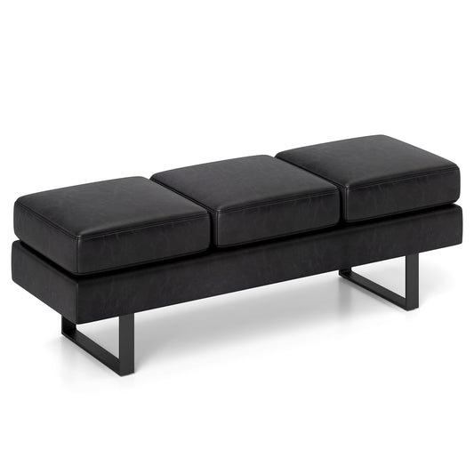 Metal Frame Waiting Room Bench, Black Shoe Racks & Storage Benches Black at Gallery Canada