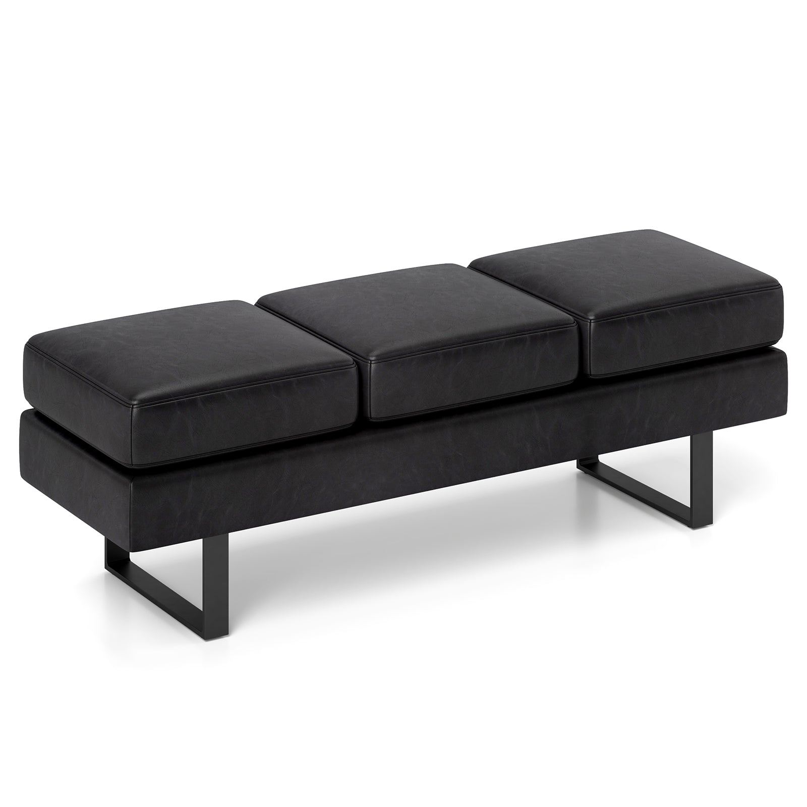 Metal Frame Waiting Room Bench, Black Shoe Racks & Storage Benches Black at Gallery Canada