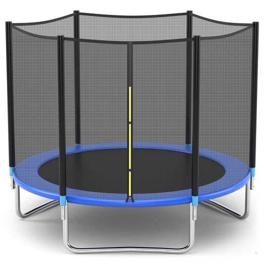 8 feet Safety Jumping Round Trampoline with Spring Safety Pad, Black Trampolines Black at Gallery Canada