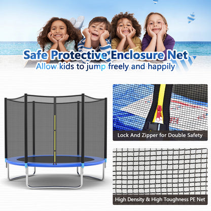 8 feet Safety Jumping Round Trampoline with Spring Safety Pad, Black Trampolines at Gallery Canada