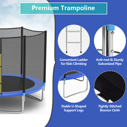 8 feet Safety Jumping Round Trampoline with Spring Safety Pad, Black Trampolines at Gallery Canada