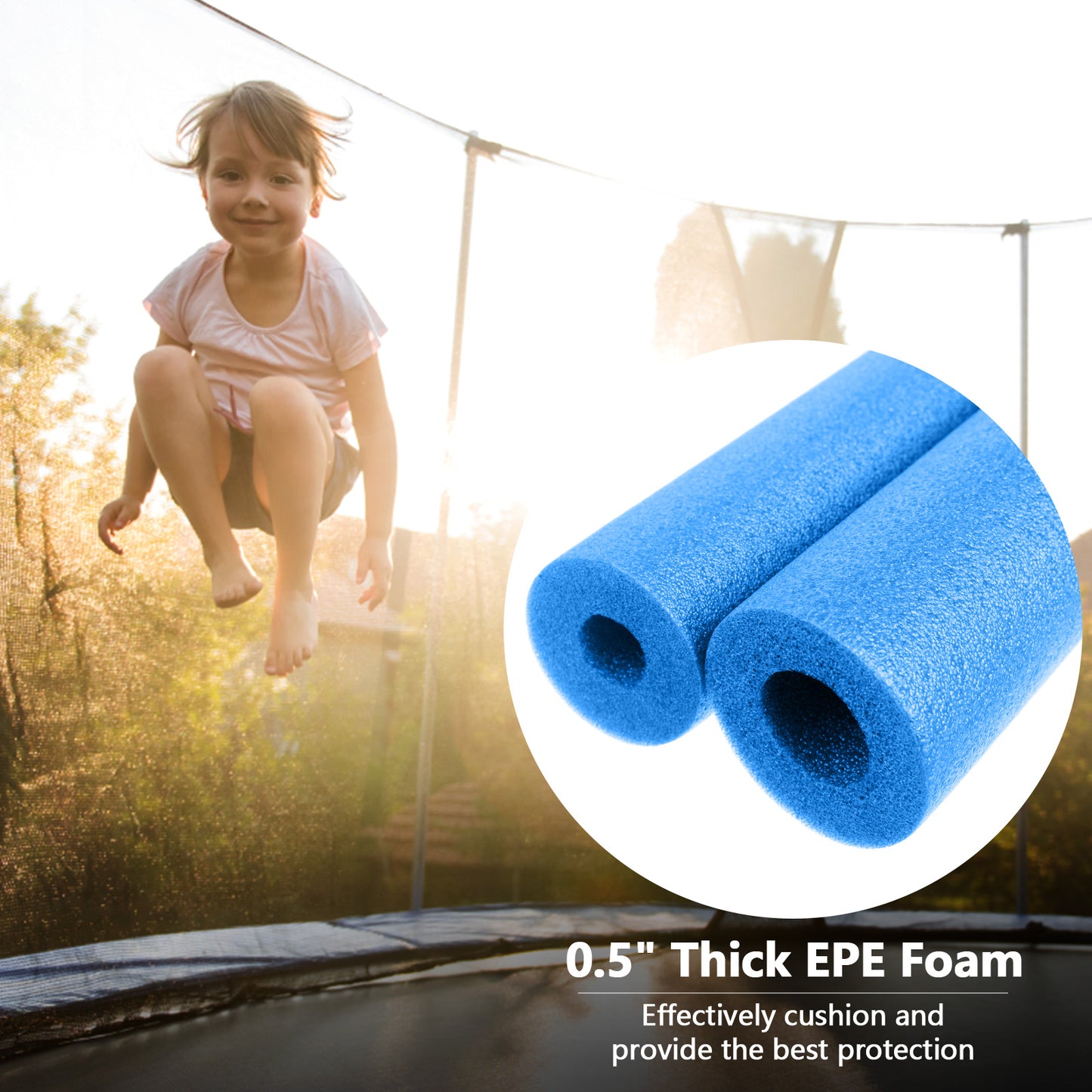 8 feet Safety Jumping Round Trampoline with Spring Safety Pad, Black Trampolines at Gallery Canada
