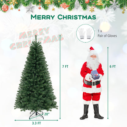 6/7/8 FT Artificial Christmas Tree with 568/830/1182 Branch Tips and 200/250/400 Warm White LED Lights-L, Green Christmas Tree at Gallery Canada