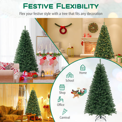 6/7/8 FT Artificial Christmas Tree with 568/830/1182 Branch Tips and 200/250/400 Warm White LED Lights-L, Green Christmas Tree at Gallery Canada