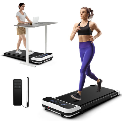Under Desk Treadmill, 2.5HP, Remote Control, 3 Modes, White Treadmills at Gallery Canada