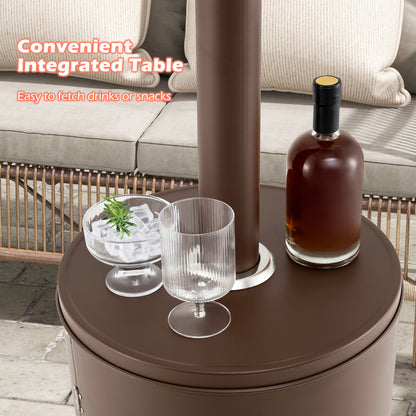 50000 BTU Propane Patio Heater with Round Table Design, Brown Patio Heaters at Gallery Canada