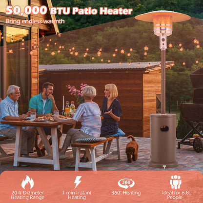 50000 BTU Propane Patio Heater with Round Table Design, Brown Patio Heaters at Gallery Canada
