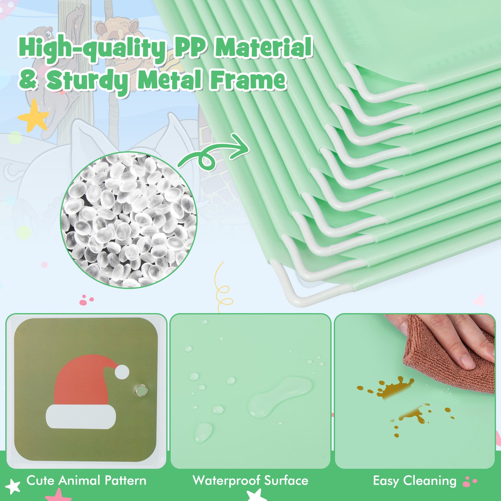 12 Cube Kids Wardrobe Closet with Hanging Section and Doors, Green Kids Storage at Gallery Canada