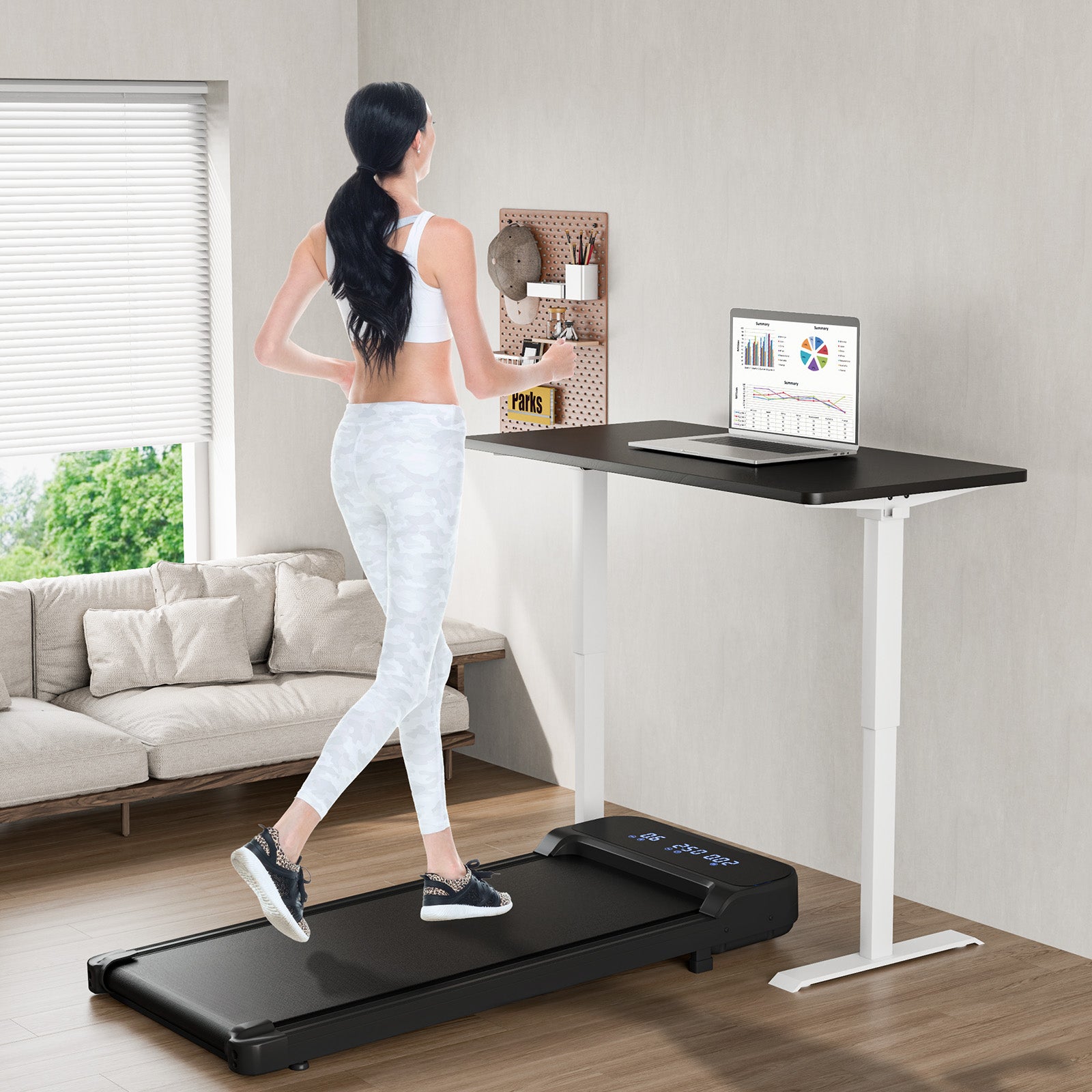 2.5HP Under Desk Treadmill with Remote Control and 3 Countdown Modes, Black Treadmills at Gallery Canada