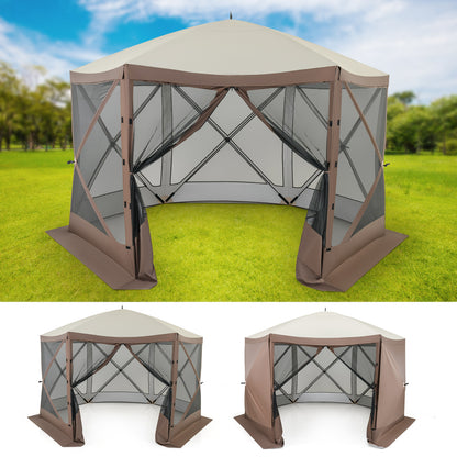 Pop-up Gazebo 6-sided Instant Setup Screen House Hub Tent with Mesh Netting Walls, Coffee Tents at Gallery Canada